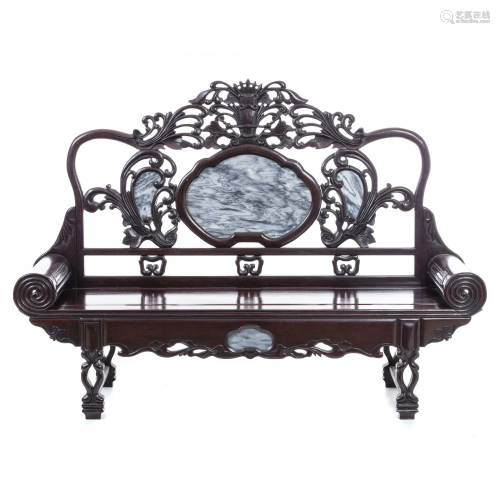 Chinese marble settee, Minguo