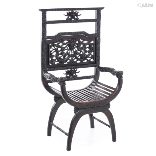 Chinese 'dragon' throne chair, Minguo