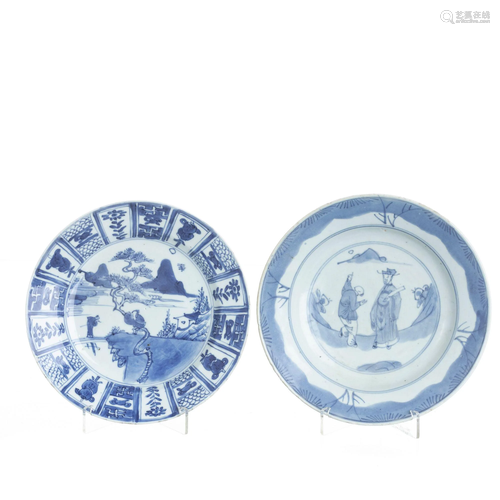 Two porcelain plates, Kangxi