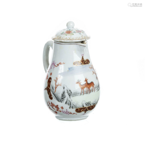 Chinese porcelain Meissen-style milk jug, Qianlong