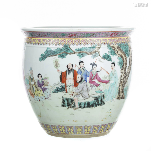 Chinese porcelain fish bowl