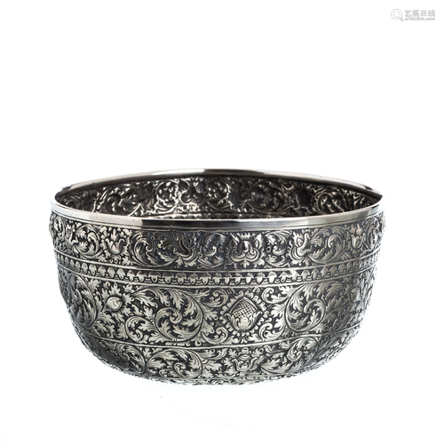 Burmese silver bowl