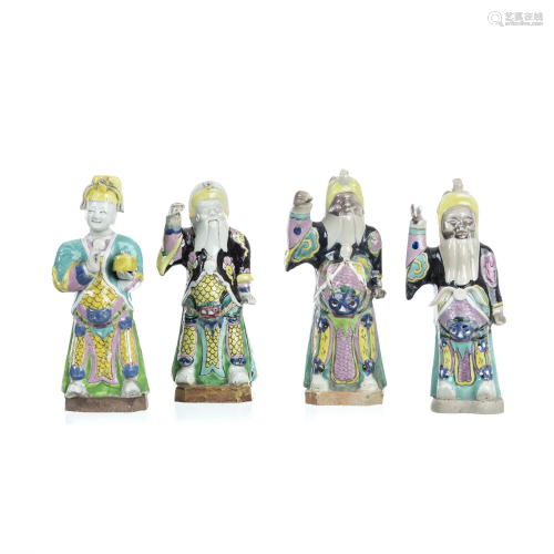 Set of four figures in Chinese porcelain, Jiaqing