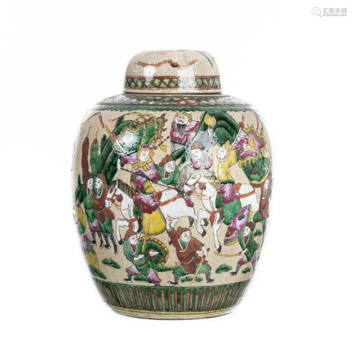Chinese porcelain 'warrior' pot, Guangxu