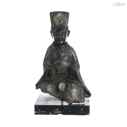 Japan bronze cloisonnÃ© dignitary figure