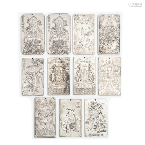 Chinese 'zodiac' scroll weights set