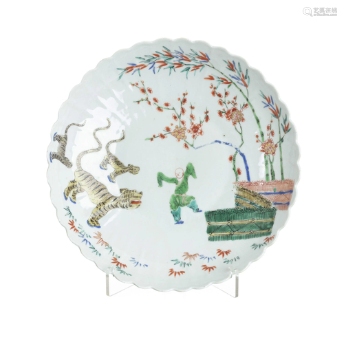 Famille verte chinese porcelain bowl, Kangxi