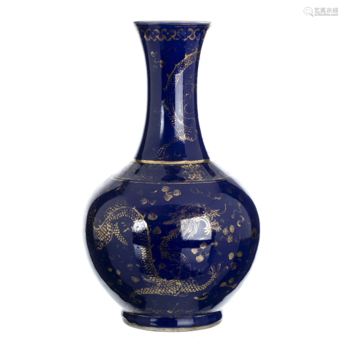 Powder blue porcelain vase from China, Guangxu