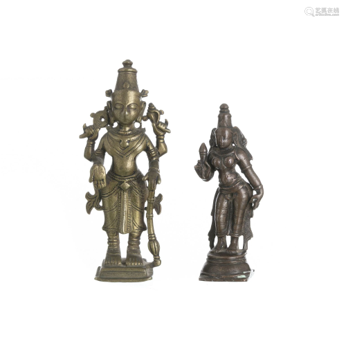 Two Hindu bronze deities