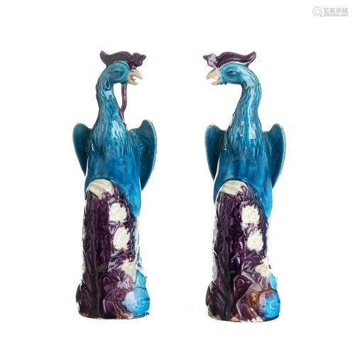 Pair of china porcelain phoenixes