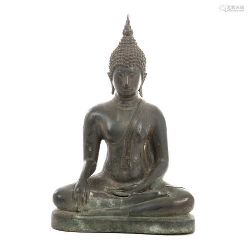Thai Sukhothai style bronze Buddha