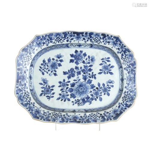 Chinese porcelain flower tray, Qianlong