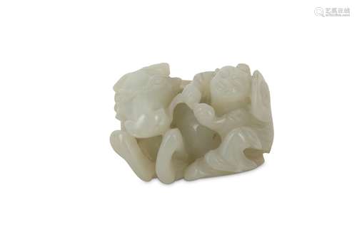 A CHINESE WHITE JADE 'BOY AND BUFFALO' GROUP.