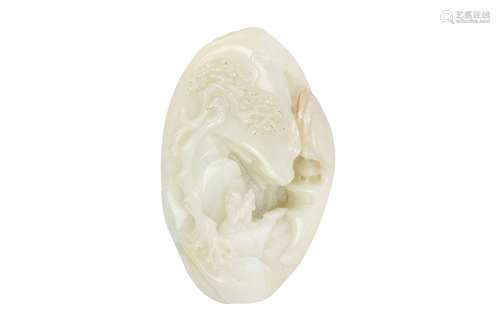 A CHINESE WHITE JADE BOULDER.