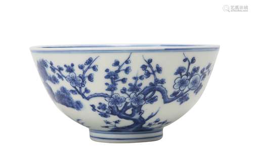 A CHINESE BLUE AND WHITE 'THREE FRIENDS OF WINTER' BOWL.