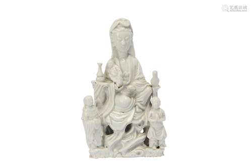 A CHINESE BLANC-DE-CHINE MODEL OF GUANYIN.