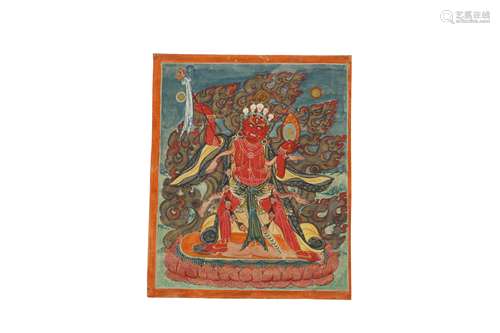 A TIBETAN TSAKLI OF A TANTRIC DEITY.