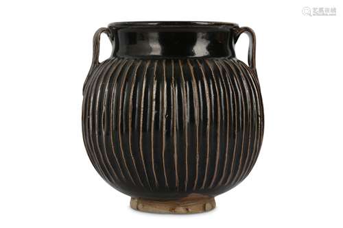 A CHINESE BLACK-GLAZED JAR.