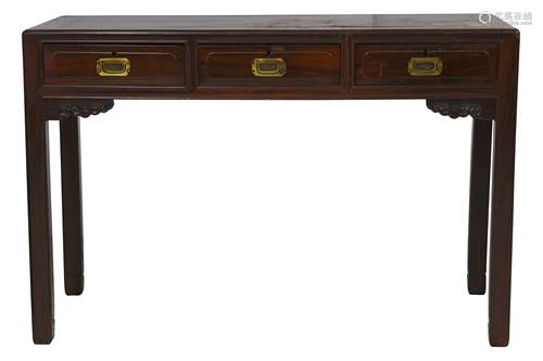 A CHINESE WOOD DESK.