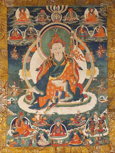 A TIBETNA THANGKA OF PADMA SAMBHĀVA.