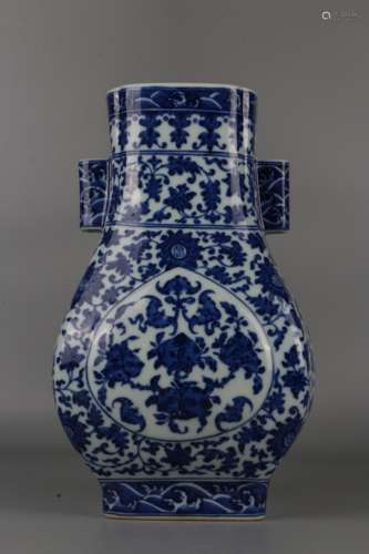 Vase en porcelaine bleu blanc, marque sceau Yong Zheng