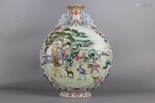 Vase en porcelaine polychrome(Fencai)