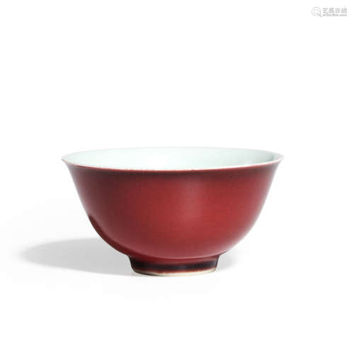 清乾隆 霁红釉茶圆