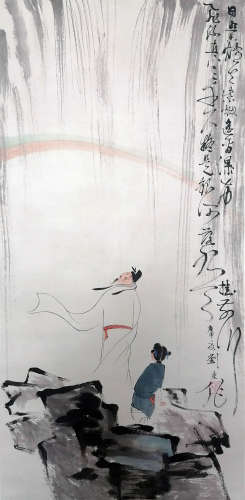 刘旦宅 (1931-2011) 李白诗意图 设色纸本 立轴