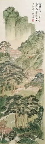 （1896-1963） 溥儒 霞云青嶂图 设色纸本 立轴