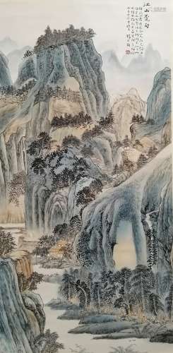 （1915-2000） 杨石朗 江山觅句 设色纸本 立轴