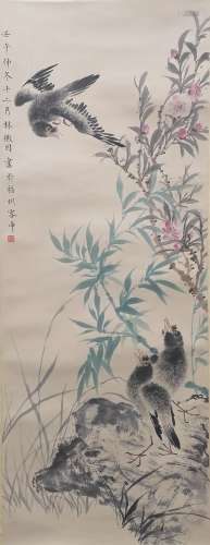 （1904-1955） 林徽因 花鸟 设色纸本 立轴