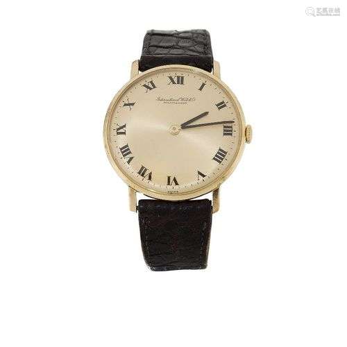 A wristwatch by International Watch Co, the circular gilt di...
