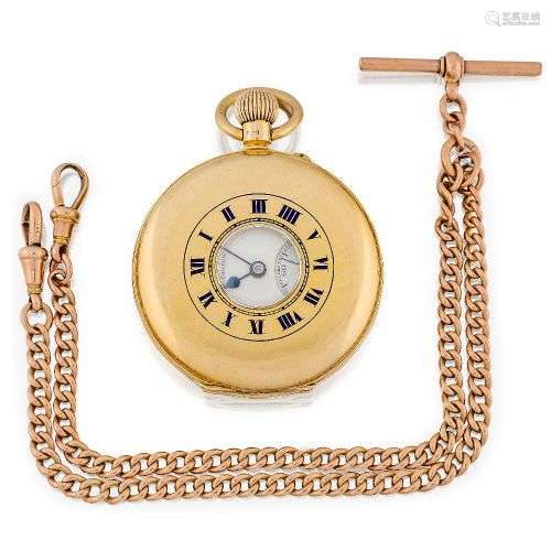 A 9ct gold demi-hunter case pocket watch and 9ct gold watch ...
