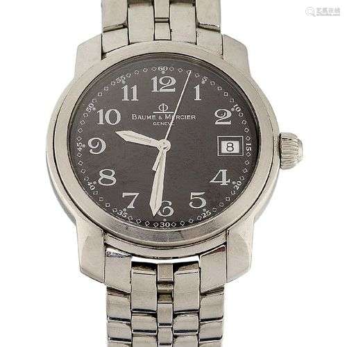 A stainless steel quartz wristwatch by Baume & Mercier, the ...