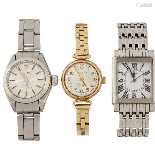 Three lady's wristwatches, comprising: a stainless steel 'Oy...