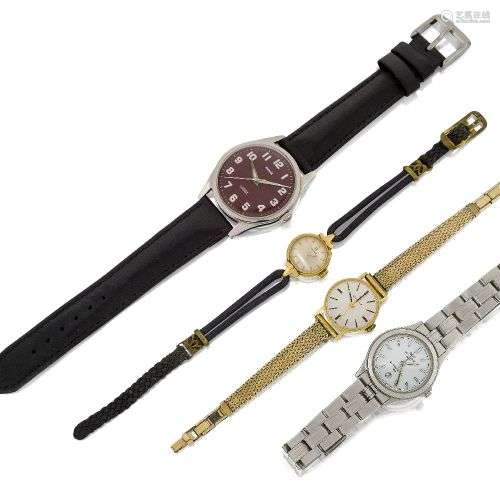 A small group of wristwatches, comprising: a lady's by Omega...