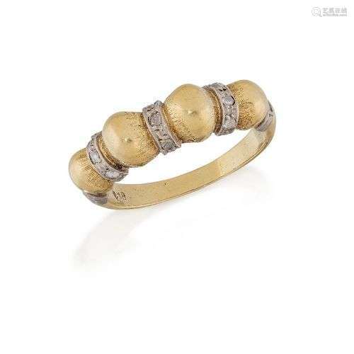 A rose-cut diamond set ring, of half-hoop design composed of...