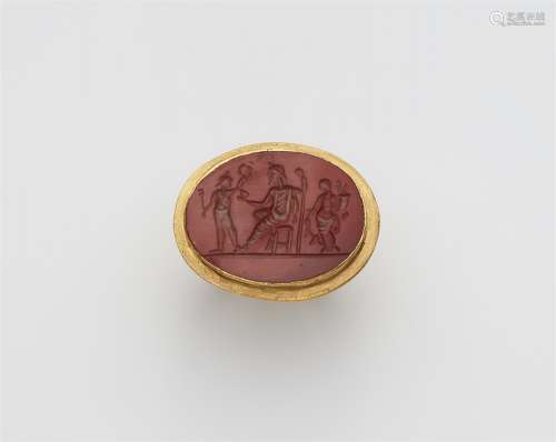A 22k gold ring with a Roman intaglio