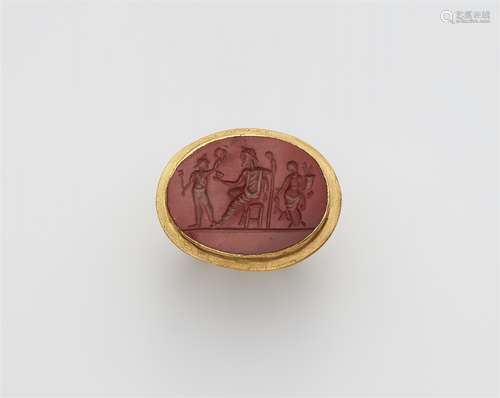 A 22k gold ring with a Roman intaglio