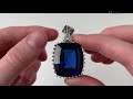 An 18k white gold pendant with a large tanzanite