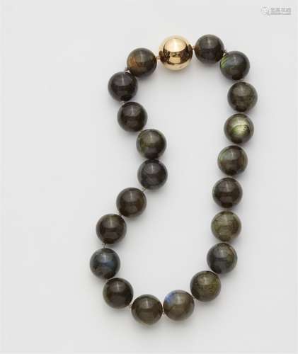 A labradorite bead necklace