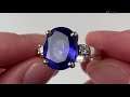 An 18k white gold tanzanite ring