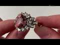 An 18k gold diamond and pink tourmaline ring