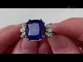 A 14k white gold tanzanite and diamond ring