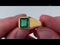 A gentlemen's 22k gold emerald ring