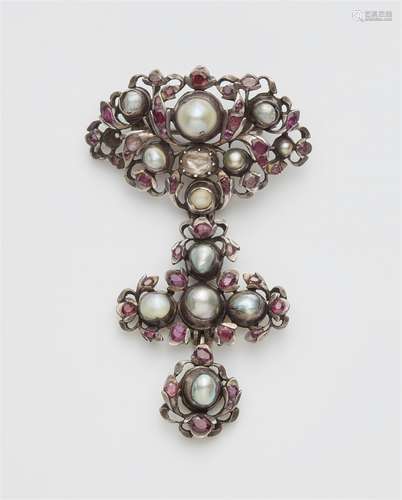 A Baroque brooch with a cross pendant