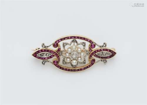 A Victorian ruby brooch