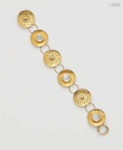 A 14k gold moonstone bracelet