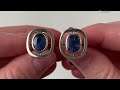 A pair of 18k white gold sapphire cufflinks