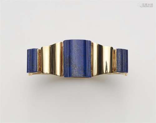 An Art Deco lapis lazuli bangle